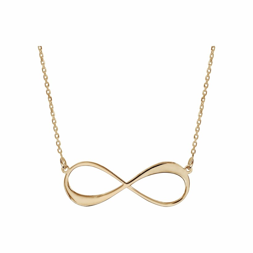 Collier plaqué or jaune forme infini à graver 1 ou 2 prénoms 40+5cm