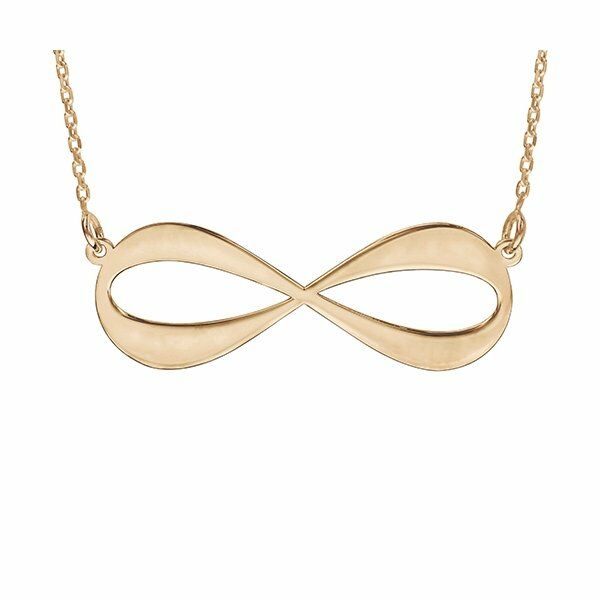 Collier plaqué or jaune forme infini à graver 3 ou 4 prénoms 40+5cm