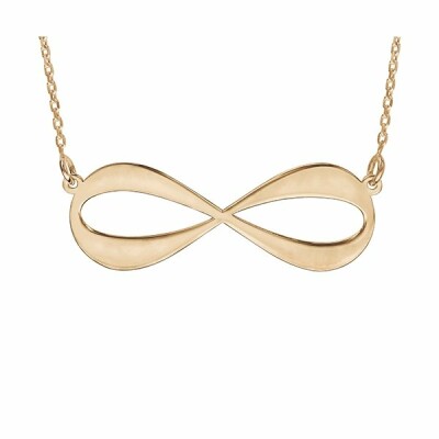 Collier plaqué or jaune forme infini à graver 3 ou 4 prénoms 40+5cm