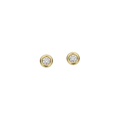 Boucles d'oreilles en or jaune et diamants