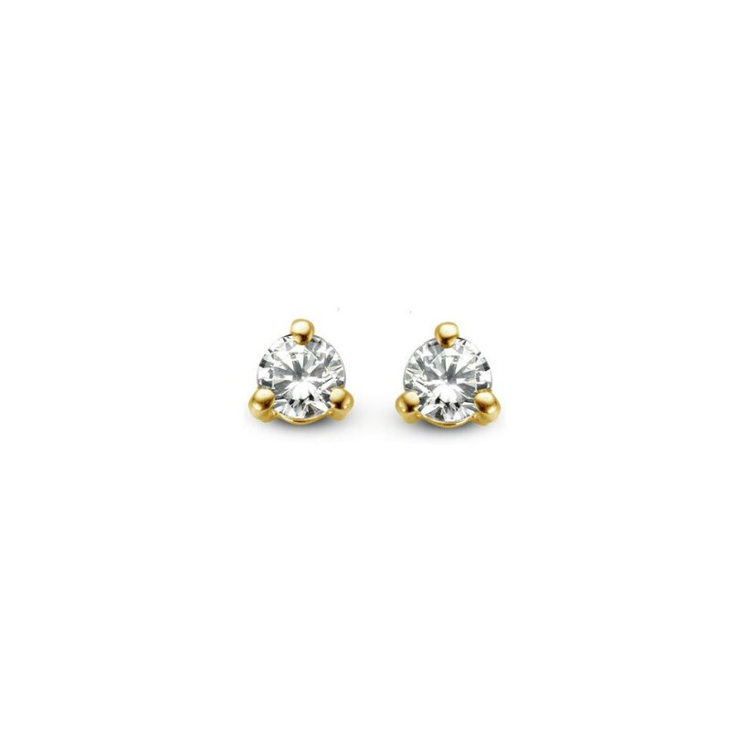 Boucles d'oreilles en or jaune et diamants