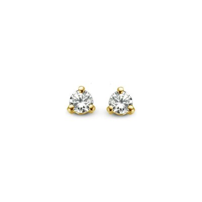 Boucles d'oreilles en or jaune et diamants