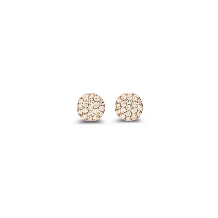 Puces d'oreilles One More Eolo en or rose et diamants bruns