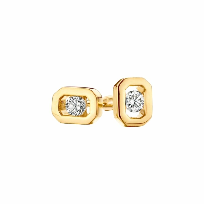 Boucles d'oreilles en or jaune et diamants de 0.120ct