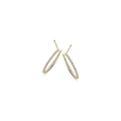 Boucles d'oreilles créoles en or jaune et diamant