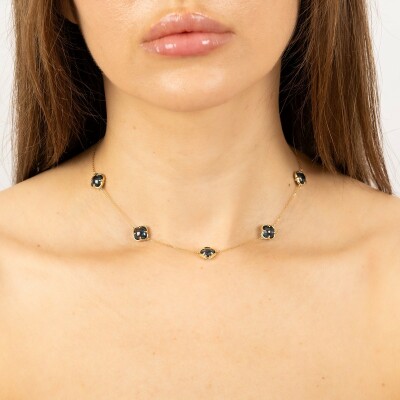 Collier Morganne Bello Songe en or jaune et topaze Bleu London