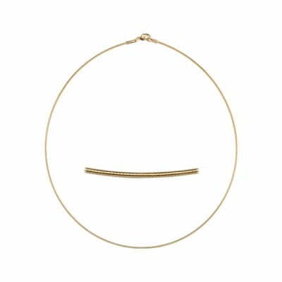 Collier plaqué or omega ronde 1mm 42cm