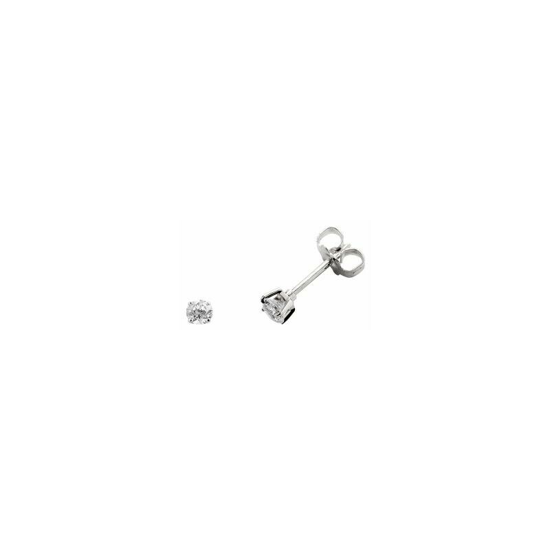 Boucles d'oreilles serti griffes en or blanc et diamants