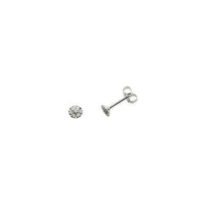 Boucles d'oreilles en or blanc et diamants