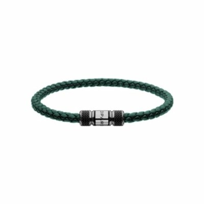 Chopard Classic Racing green leather and steel bracelet, size S