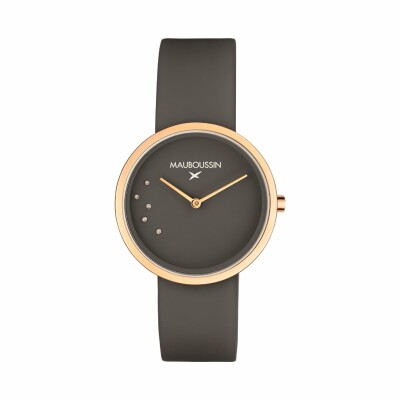 Montre Mauboussin L'Heure Caramel, cacao, ronde