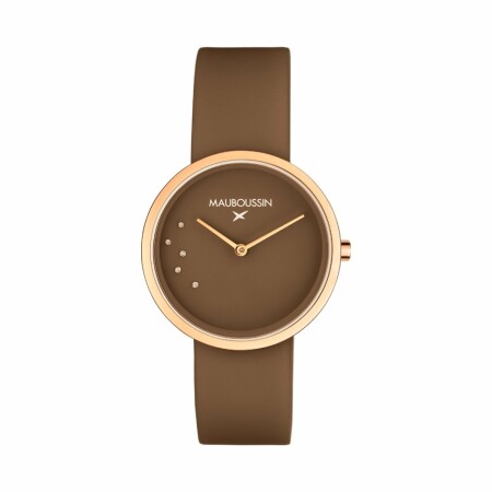 Montre Mauboussin L'Heure Caramel, café, ronde