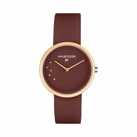 Montre Mauboussin L'Heure Caramel, griotte, ronde