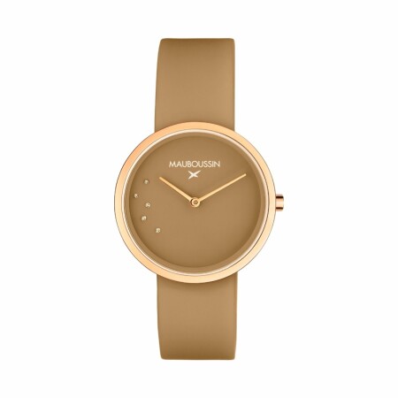 Montre Mauboussin L'Heure Caramel, praliné, ronde