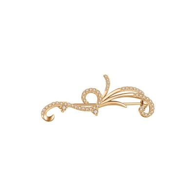 Broche en plaqué or et oxyde de zirconium