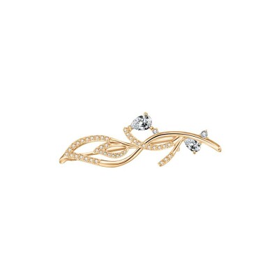 Broche en plaqué or et oxyde de zirconium