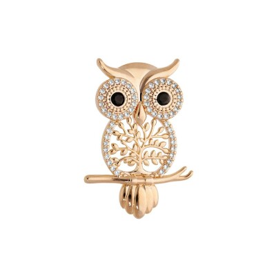 Broche en plaqué or et oxyde de zirconium