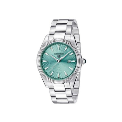 Montre Mauboussin De midi à minuit, acier, cadran turquoise