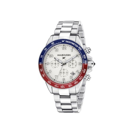 Montre Mauboussin Rage de vivre, cadran blanc, bracelet acier