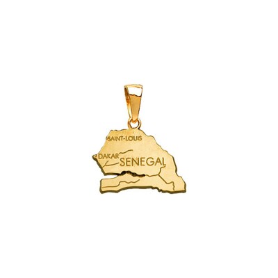 Pendentif carte Sénégal en plaqué or
