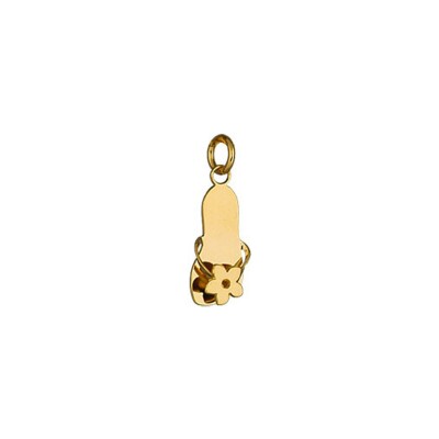 Pendentif Tong motif fleur en plaqué or