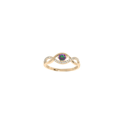 Bague en plaqué or et oxyde de zirconium