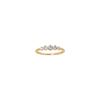 Bague en plaqué or et oxydes de zirconium, taille 54