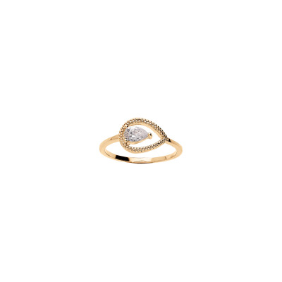 Bague en plaqué or et oxyde de zirconium, taille 56