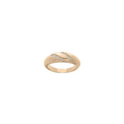 Bague en plaqué or et oxydes de zirconium