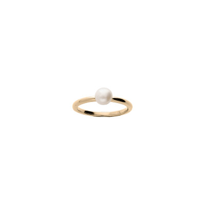 Bague en plaqué or et perle d'eau douce, taille 56