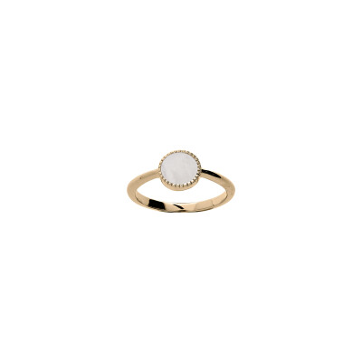 Bague en plaqué or et nacre blanche