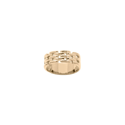 Bague forme geometrique en plaqué or, taille 50