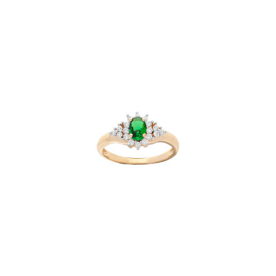 Bague en plaqué or et oxydes de zirconium, taille 54