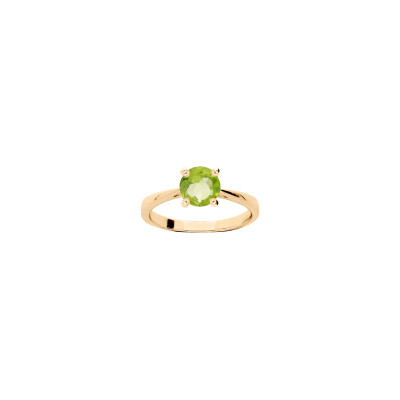 Bague en plaqué or et péridot, taille 54