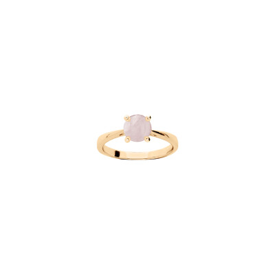 Bague en plaqué or et quartz rose, taille 54