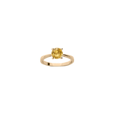 Bague en plaqué or et citrine, taille 54