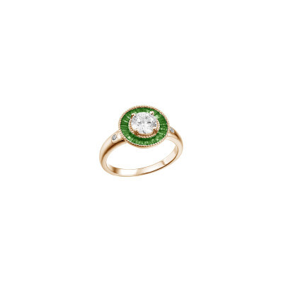 Bague en plaqué or et oxydes de zirconium