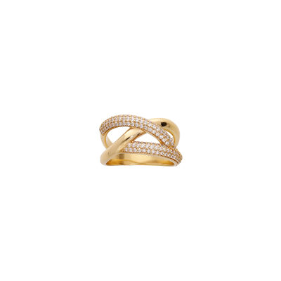 Bague en plaqué or et oxydes de zirconium, taille 56