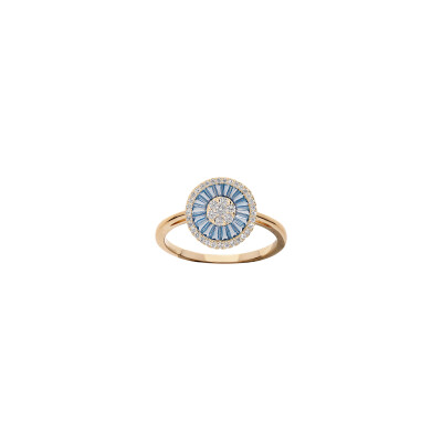 Bague en plaqué or et oxydes de zirconium, taille 54