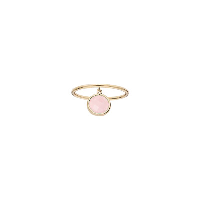 Bague en plaqué or et pierre rose