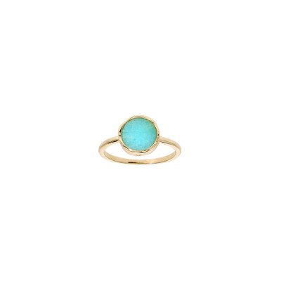 Bague en plaqué or et amazonite