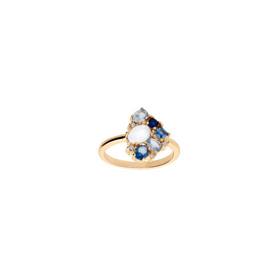 Bague en plaqué or et oxydes de zirconium, taille 54