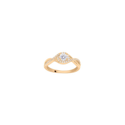 Bague en plaqué or et oxydes de zirconium, taille 56