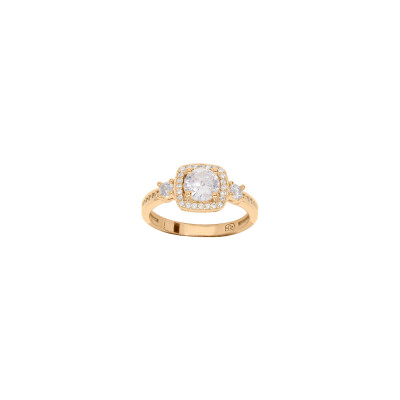 Bague en plaqué or et oxydes de zirconium, taille 58