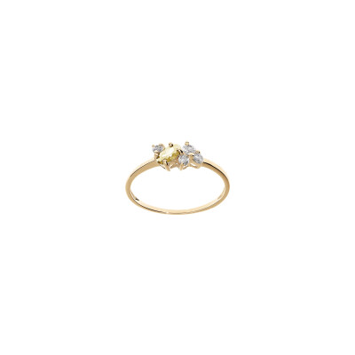 Bague en plaqué or et oxydes de zirconium, taille 54