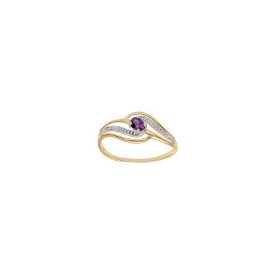 Bague volute en plaqué or et oxydes de zirconium