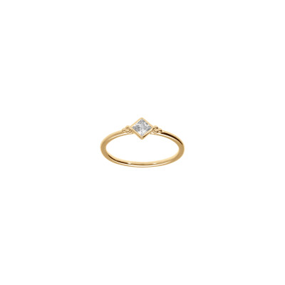 Bague en plaqué or et oxyde de zirconium, taille 58