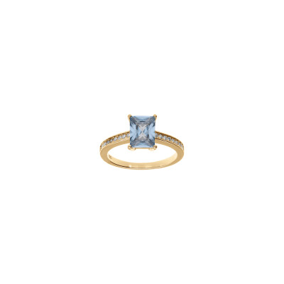Bague en plaqué or et oxyde de zirconium, taille 54