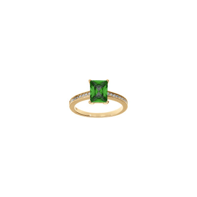 Bague en plaqué or et oxyde de zirconium, taille 54