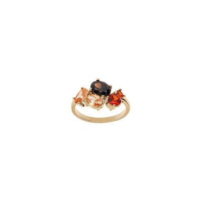 Bague en plaqué or et oxydes de zirconium, taille 56